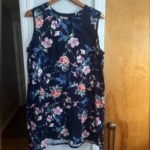 Apt 9 Navy floral sleeveless dress Petite XXL